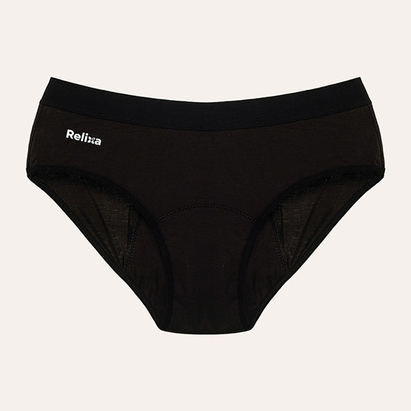 Relixa HIPSTERS menštruačné nohavičky – silná absorpcia, nízky pás – čierne, veľkosť XS