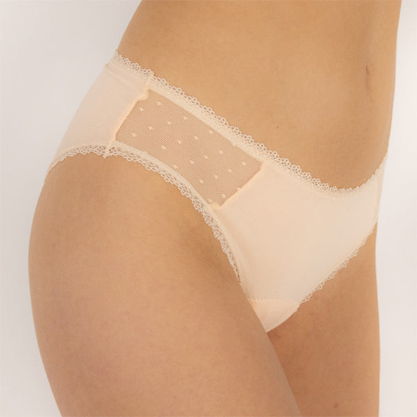 Relixa SLIPS menštruačné nohavičky s čipkou – stredná absorpcia – béžové – foto 3