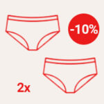 10% discount on 2-pack period panties